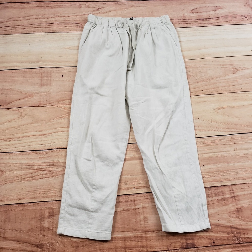 Zara Pants Womens Extra Small Beige Straight Chino High Rise Trouser Ladies
